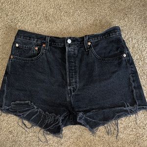 Black Denim Levi’s 501 Shorts